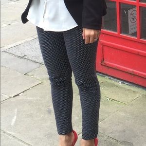 Banana Republic Sloan Slim Fit Pixie Cut Black White Textured Ankle Pant